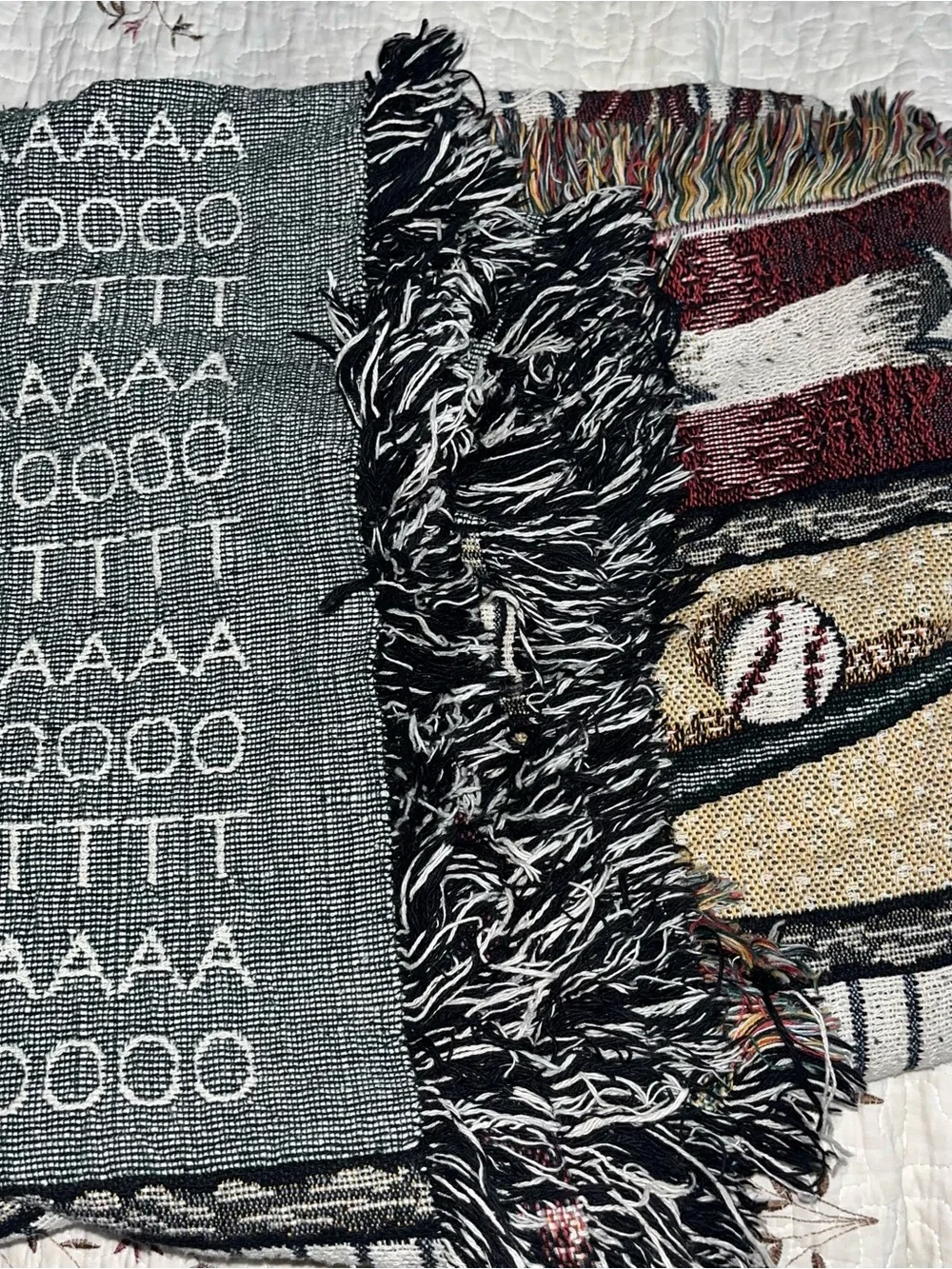 Softball Themed Decorative Woven Throw Blanket Baseball